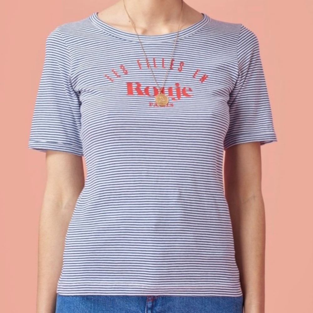 ROUJE Paris Jeanne Damas Louis le fillens en print t shirt